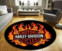 Harley Davidson Motor Genuine Yuvarlak Halı