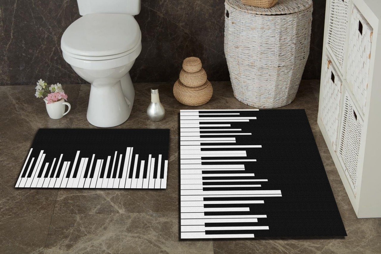 Piyano Müzik Banyo Paspas 2 li