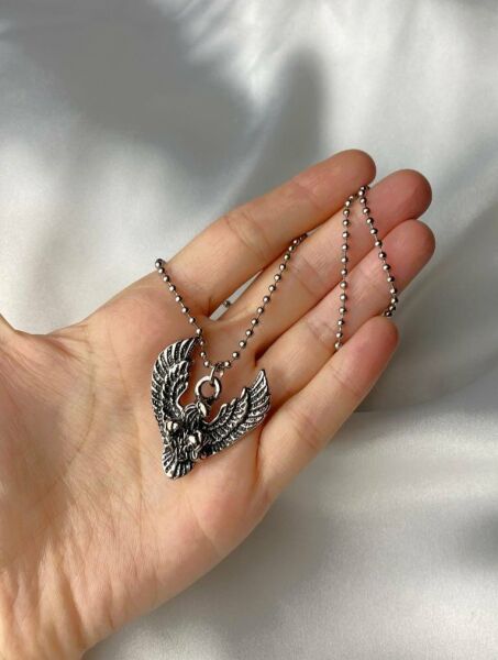 Gotik Kartal Pençe Gümüş Kaplama Erkek Kadın Kolye