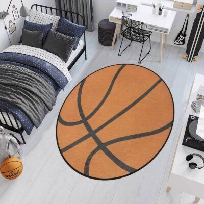 Basketbol Topu Yuvarlak Halı 100x100