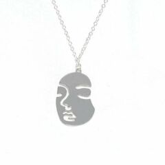 Soyut İnsan Yüzü Unisex Kolye