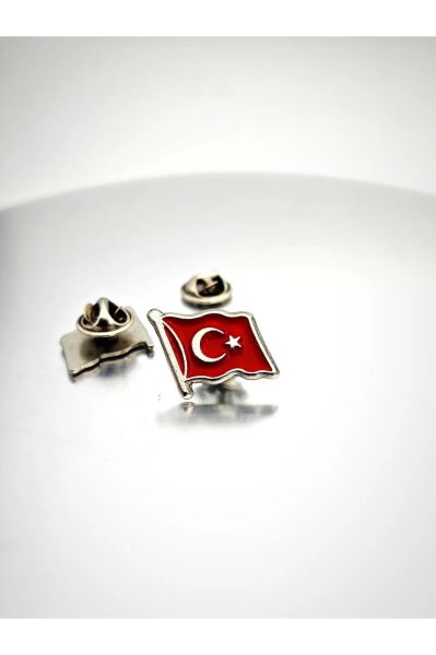 2 Adet Türk Bayrağı Gold&Gümüş Yaka Rozeti
