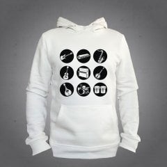 Enstrümanlar Kapüşonlu Sweatshirt Hoodie Ekru