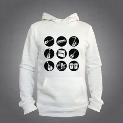 Enstrümanlar Kapüşonlu Sweatshirt Hoodie Ekru L