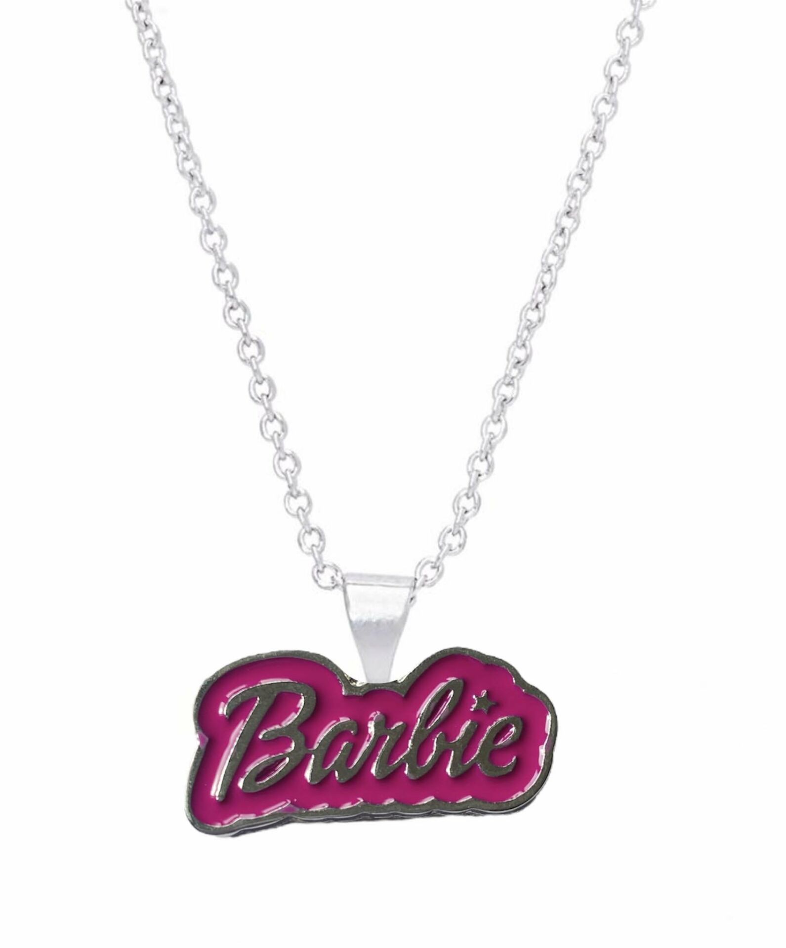 Barbie Pembe Kolye 925 Ayar Gümüş Kaplama