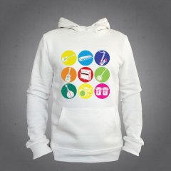 Enstrümanlar Kapüşonlu Sweatshirt Hoodie Ekru
