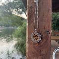 Viking Nordik Vegvisir İşlemeli Runik Sembollü 316L Paslanmaz Çelik Kolye Gümüş Gold