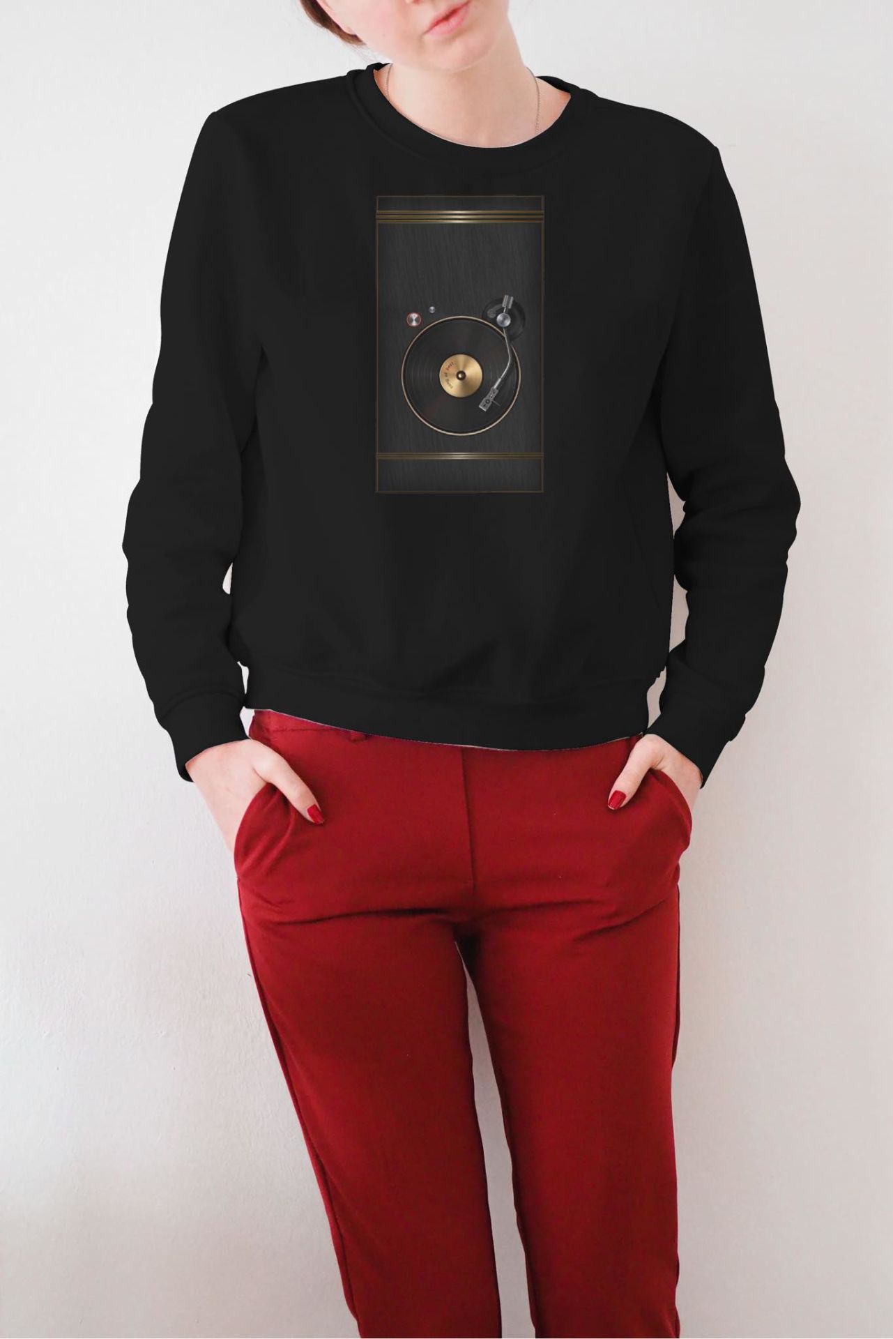 Dj Plak Pikap Unisex Swatshirt