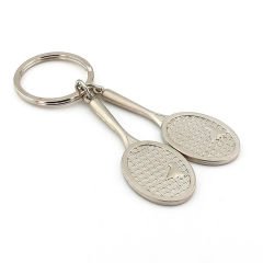 Tenis Roketi 2'li Metal Anahtarlık