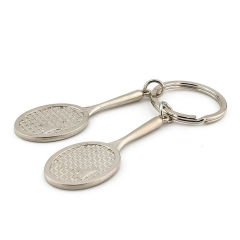 Tenis Roketi 2'li Metal Anahtarlık