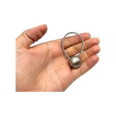 Yuvarlak Top başlıklı çelik  İpli Anahtarlık