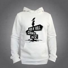 Rock N Roll Kapüşonlu Sweatshirt Hoodie Ekru L