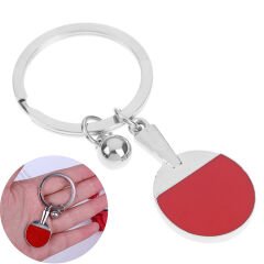 Ping Pong Raketi ve Masa Tenisi Topu Metal Anahtarlık