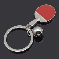 Ping Pong Raketi ve Masa Tenisi Topu Metal Anahtarlık