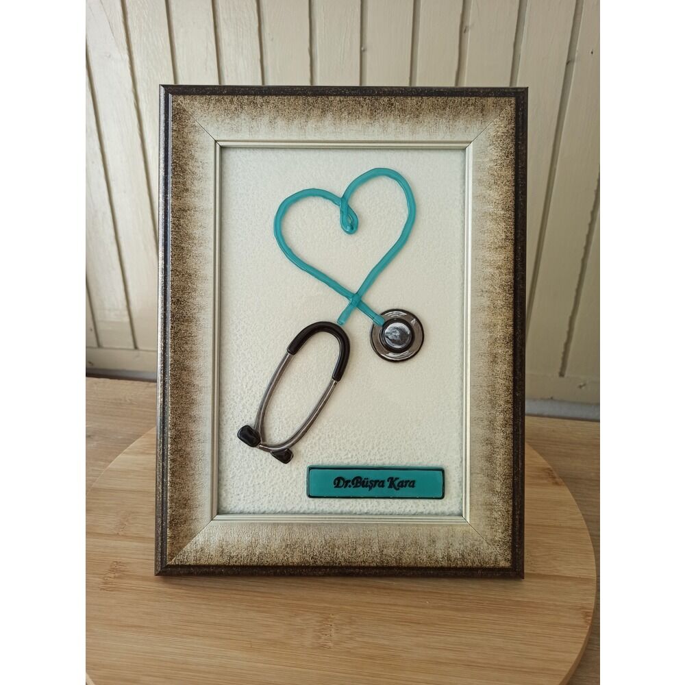Steteskop Kalp Cam Hediyelik Doktor Hediye