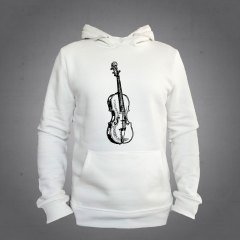 Keman Kapüşonlu Sweatshirt Hoodie Ekru