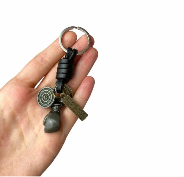 Boks Eldiveni Metal Deri Anahtarlık