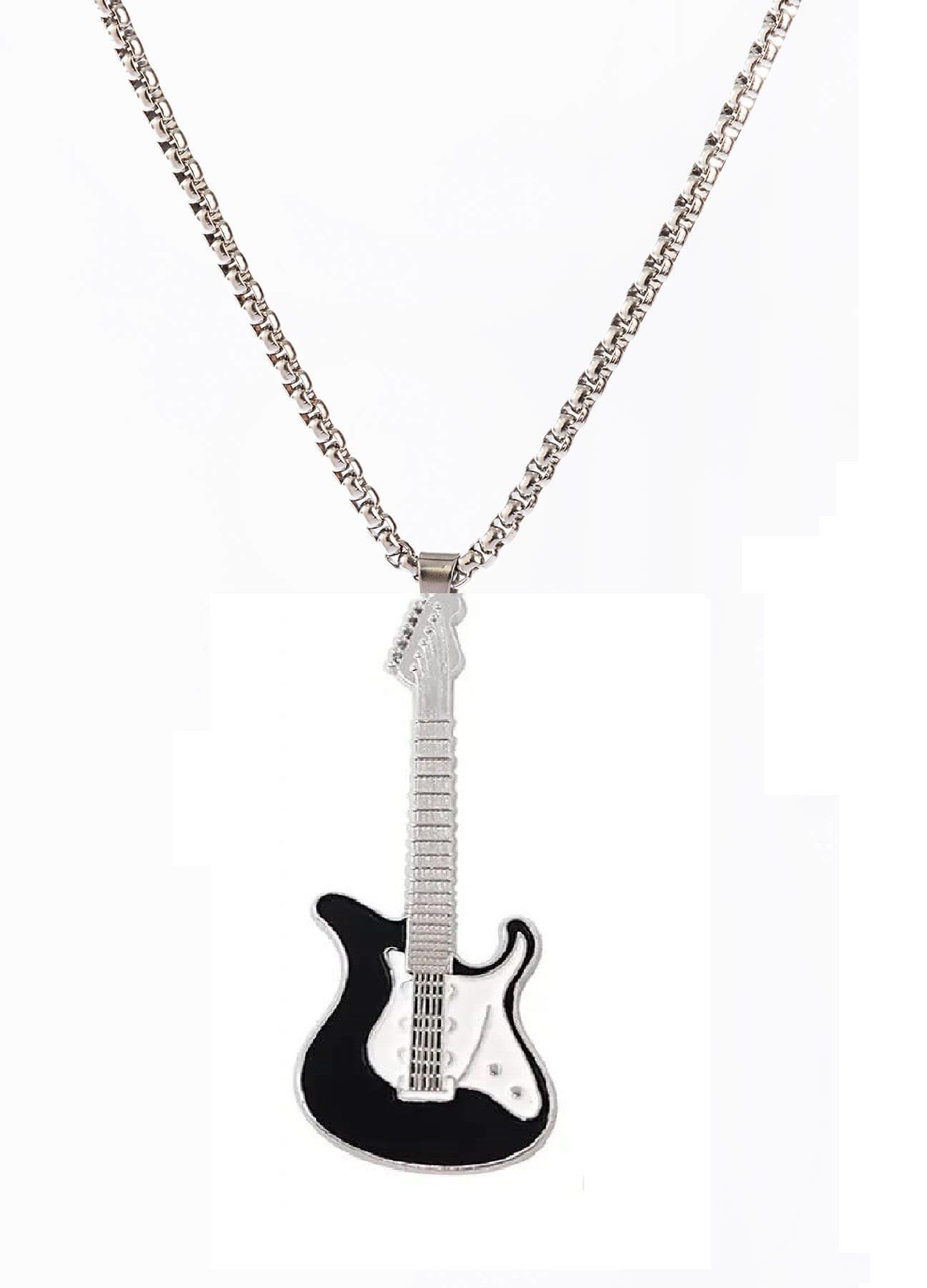 Gitar Kolye Paslanmaz Çelik Siyah