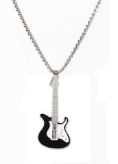 Gitar Kolye Paslanmaz Çelik Siyah