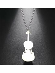 Keman Violin Paslanmaz Çelik Kolye