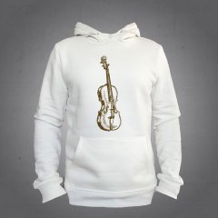 Keman Kapüşonlu Sweatshirt Hoodie Ekru L