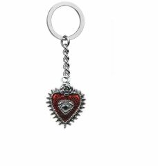 Rose Eye Of Heart Gotik Kalp Kırmızı Anahtarlık