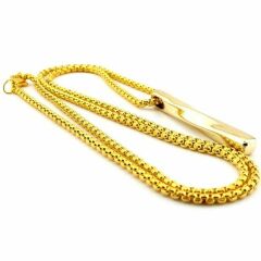 BURGU ÇELİK PASLANMAZ GOLD ÇELİK ERKEK KOLYE ZİNCİR