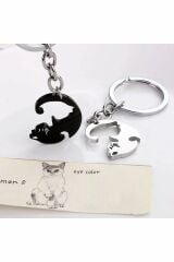Kedi Anahtarlıklık Best Friends Çift Sevgili Anahtarlık 2 li