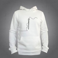 Keman Kapüşonlu Sweatshirt Hoodie Ekru