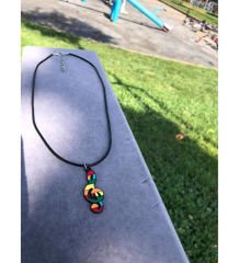 Sol Anahtar Renkli Kolye Kadın - Erkek Kolye