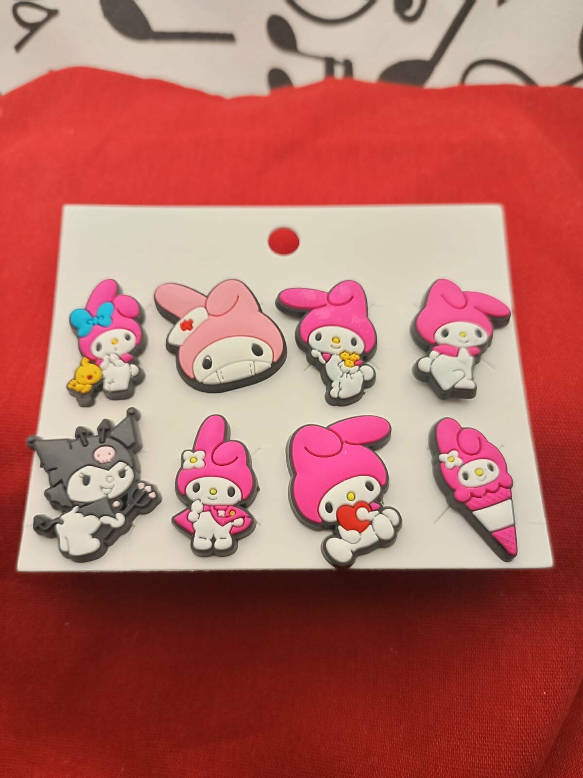 Kuromi Melodi Desen Terlik Süsü Jibbitz Aksesuarı 8 Adet