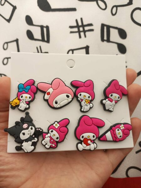 Kuromi Melodi Desen Terlik Süsü Jibbitz Aksesuarı 8 Adet