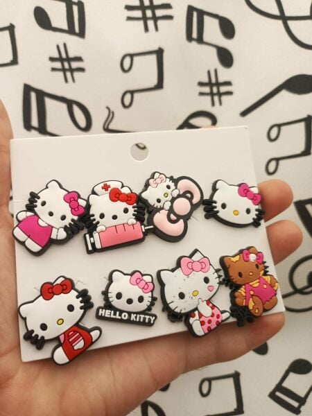 Hello Kitty Terlik Süsü Jibbitz Aksesuarı 8 Adet Hediyelik Aksesuar