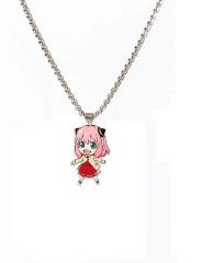 Anime Spy X Family Anya Forger Chibi Kolye Anime Kolye Gümüş Kaplama