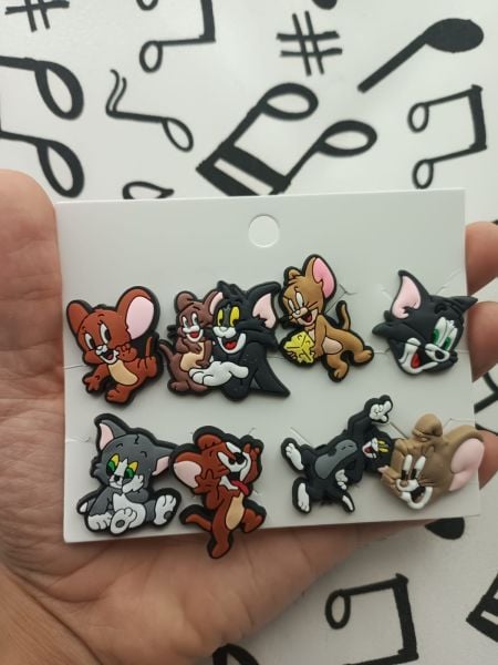 Tom ve Jerry Çizgi Film Desen  Terlik Süsü Jibbitz Aksesuarı 8 Adet