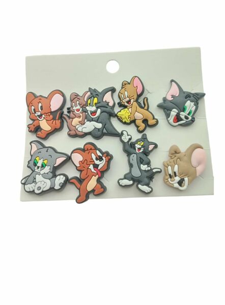 Tom ve Jerry Çizgi Film Desen  Terlik Süsü Jibbitz Aksesuarı 8 Adet