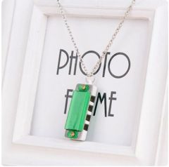 Gerçek Kullanılabilir Mızıka Kolye Yeşil