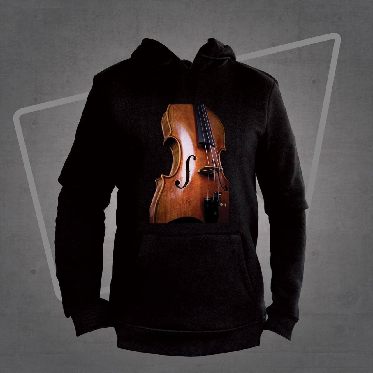 Keman Kapüşonlu Sweatshirt Hoodie Black