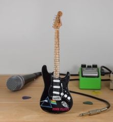 Elektro Gitar El Yapımı Ahşap Minyatür Hediyelik Biblo 25 cm 8 Pink Floyd Dark Side Of The Moon Fender