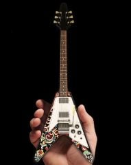 Elektro Gitar El Yapımı Ahşap Minyatür Hediyelik Biblo 25 cm Gibson ve  Jimi Hendrix