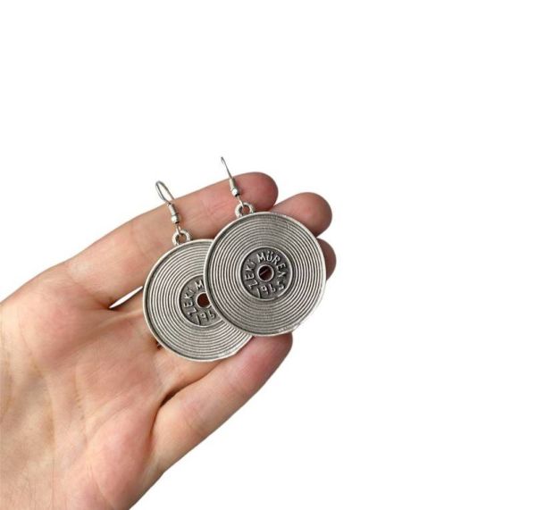 Nostaljik Zeki Müren Yazılı Plak Küpe