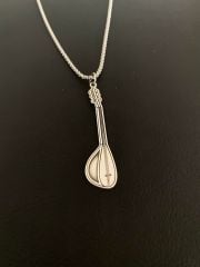 Bağlama Saz Kolye 925 Ayar Gümüş