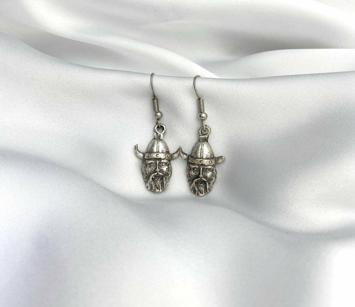 Viking Savaşçı Başı Antik Küpe