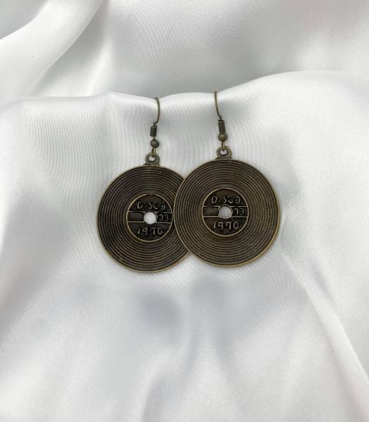 Retro Disco 1970 Plak Küpe