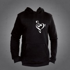Fa Anahtar Kalp Kapüşonlu Sweatshirt Hoodie