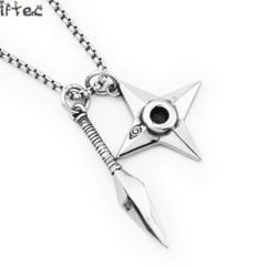 Naruto Kuno ve Shuriken Weopons Paslanmaz Çelik Kolye