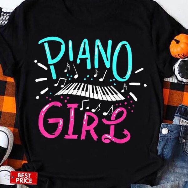 Herşey Nota Piyano Girl Unisex Tshirt