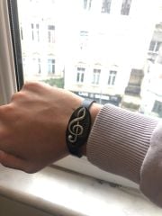 Sol Anahtar Deri Bileklik