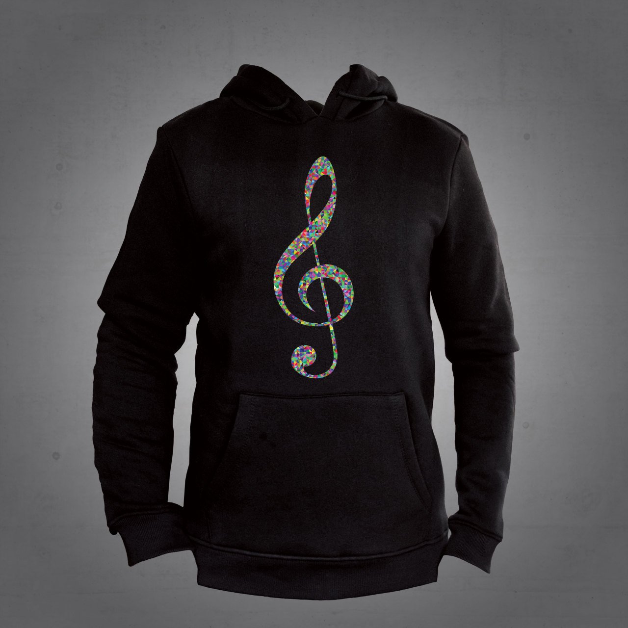 Sol Anahtar Kalp Kapüşonlu Sweatshirt Hoodie