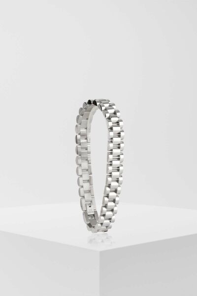 319L Çelik Erkek Bileklik Kordon Silver Renk atmaz Kararmaz 22 cm